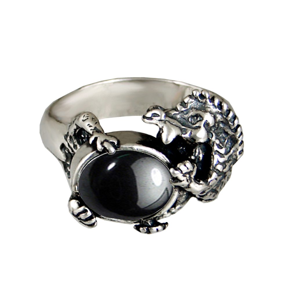 Sterling Silver Dragon Ring With Hematite Size 6 Sterling Silver Dragon Ring With Hematite Size 6